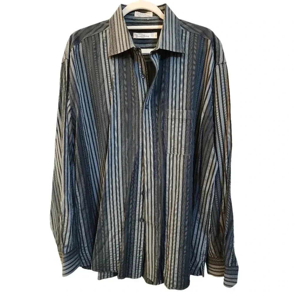 Burma Bibas Men's Vintage Long Sleeve Button Down Tee XL